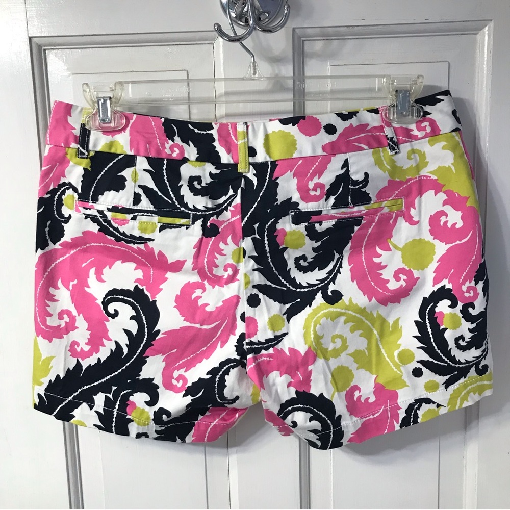 Banana Republic Milly walking shorts 8 Bright Feathers preppy green hot pink NWT - Picture 3 of 6